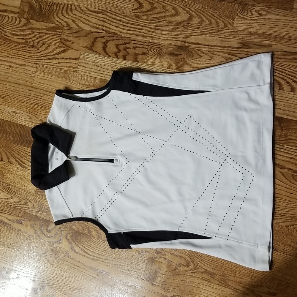 (S) Nivo Collared Sleeveless Golf Top Athleisure Activewear Sporty Athletic